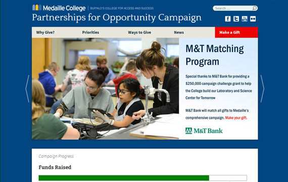 Medaille College Giving Campaign website